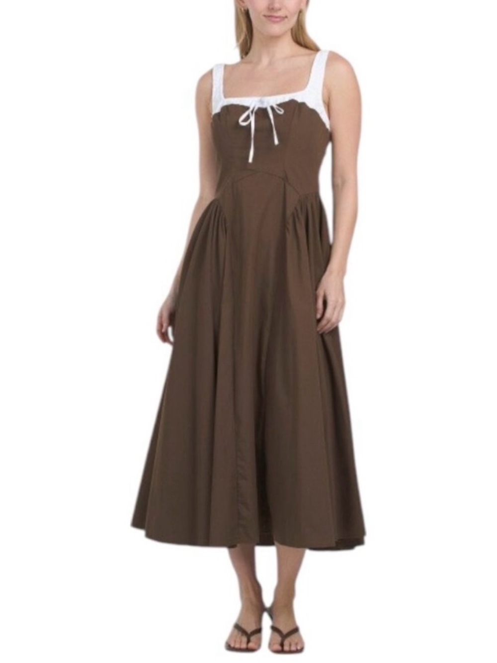 MOON RIVER Two Tone Drop Waist Peakaboo Dress Size Medium